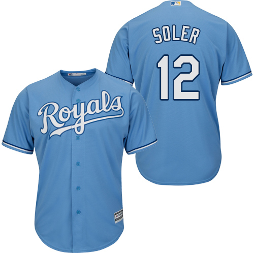 Royals #12 Jorge Soler Light Blue Cool Base Stitched Youth MLB Jersey - Click Image to Close